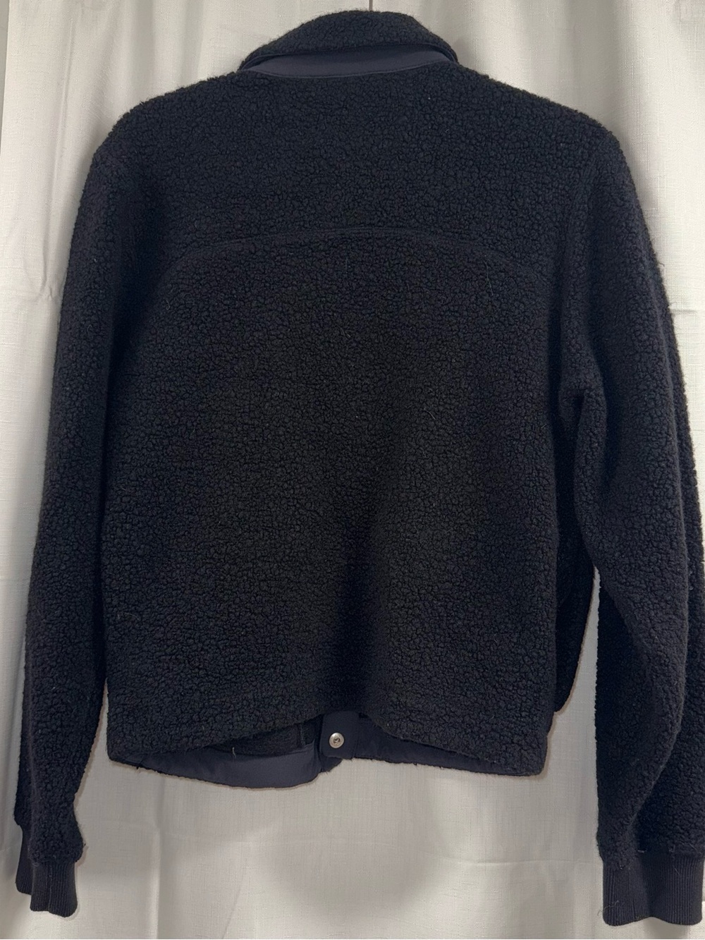 Outdoor Voices Black Plush Sherpa Snap Jacket Women’s Size Small - Picture 2 of 8